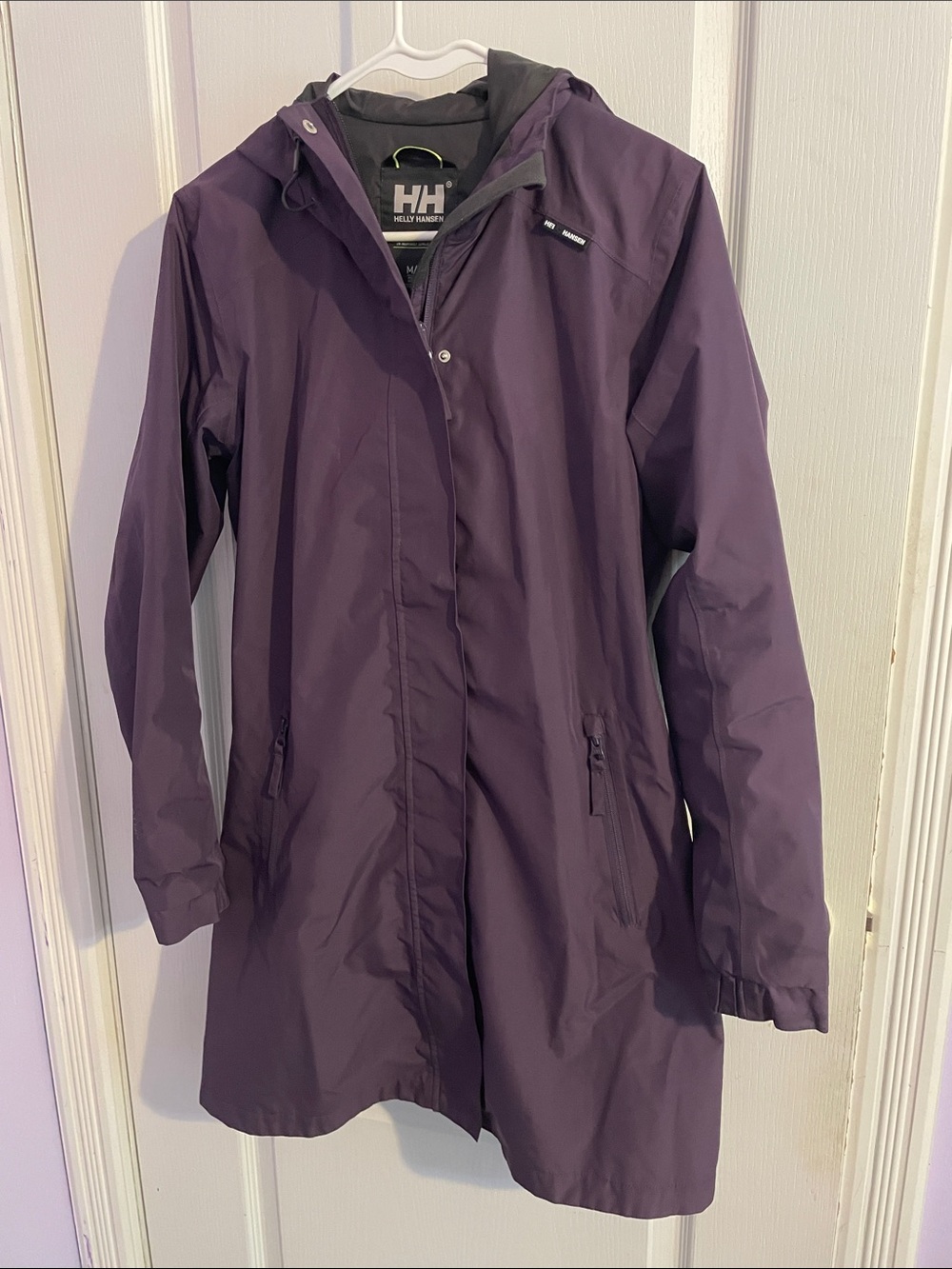 Helly Hansen Women's Plum Lined Hooded Waterproof Trench - Size M